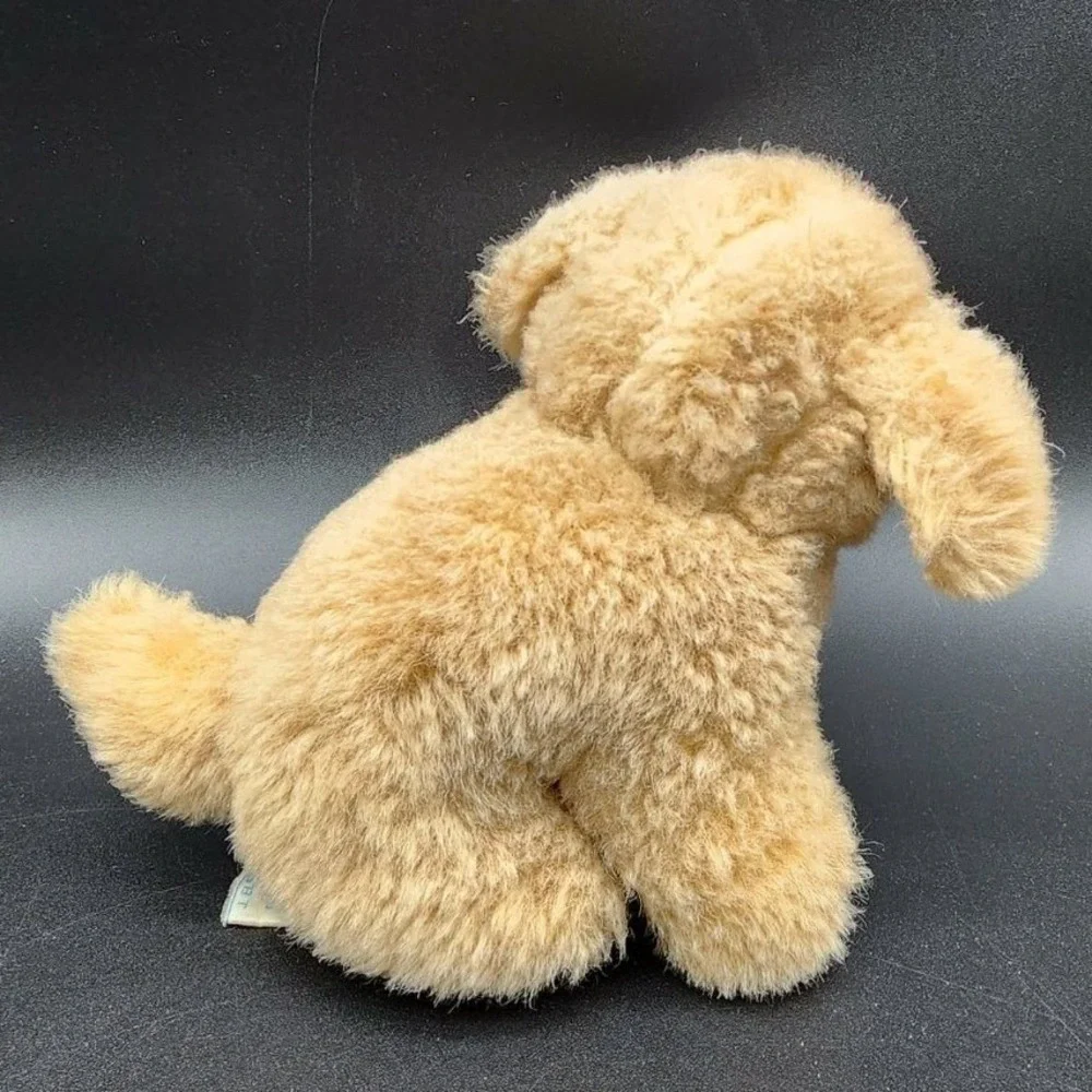 j. elsner co plush dog Tan  Lab‎ Retriever Vintage Realistic Curly Fur Toy